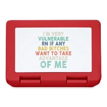 I'm Very Vulnerable RN - Lunchbox - red - Front
