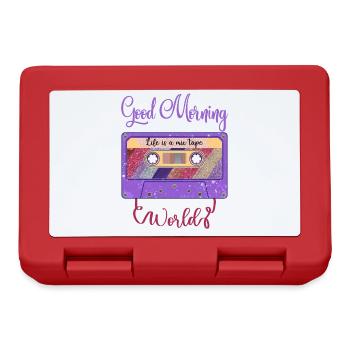 Retro Vintage 80's 90's Mixtape Cassette Tape Part - Lunchbox - red - Front