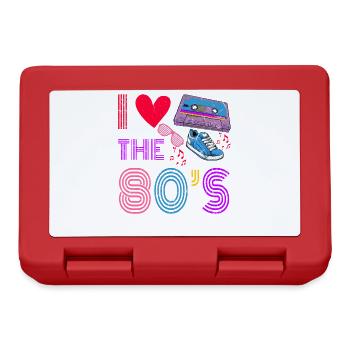 Cassette Tape Retro I Love The 80S Costume I Heart - Lunchbox - red - Front