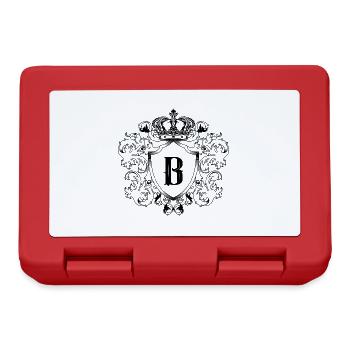 B Buchstabe Wappen - Brotdose - Rot - Vorne