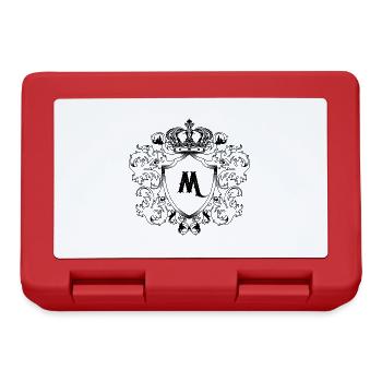 M Buchstabe Wappen - Brotdose - Rot - Vorne