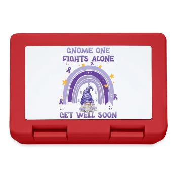 Gnome One Fights Alone Hodgkin Lymphoma - Lunchbox - red - Front