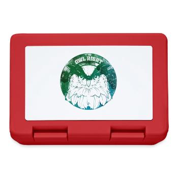 Owl Right Alright Owl jeu de mots - Boîte à goûter - rouge - Devant