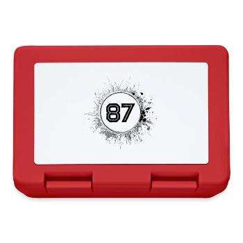 87 Zahl Klecks - Brotdose - Rot - Vorne