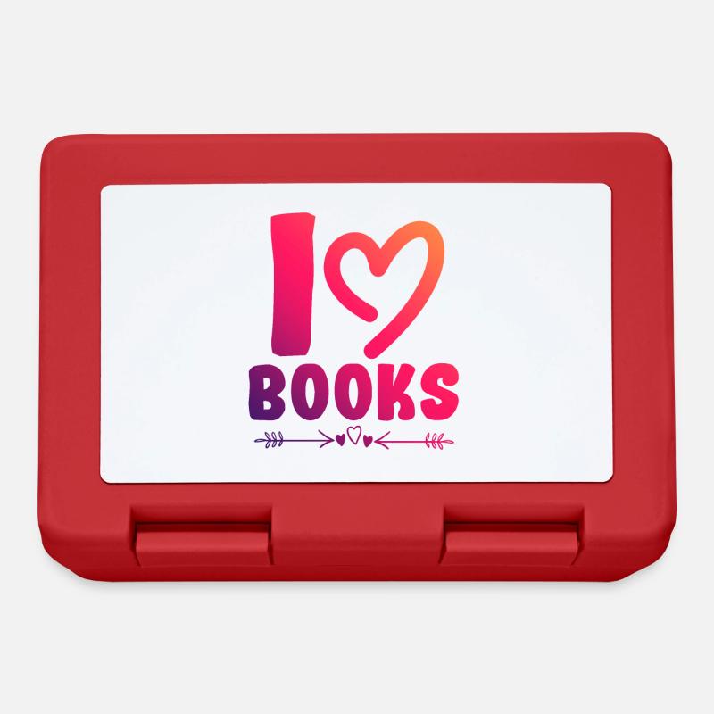 Ich liebe Bücher - Brotdose - Rot