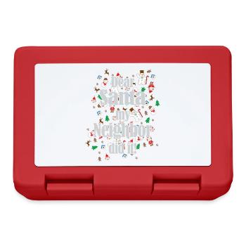 Lustiger "Dear Santa my Neighbor did it" Spruch - Brotdose - Rot - Vorne