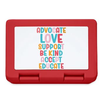 Advocate Love Support Accept Be Kind - Lunchbox - red - Front