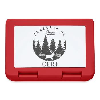 chasse chasseur de cerf cadeau cool papa papy - Boîte à goûter - rouge - Devant