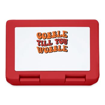 Gobble till you wobble Vintage Thanksgiving Spruch - Brotdose - Rot - Vorne