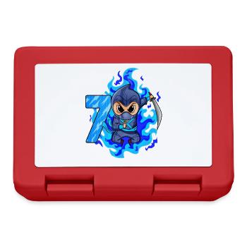7th birthday boy 7 years old ninja - Lunchbox - red - Front