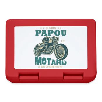 motard parfait papou parfait papa grand-père - Boîte à goûter - rouge - Devant