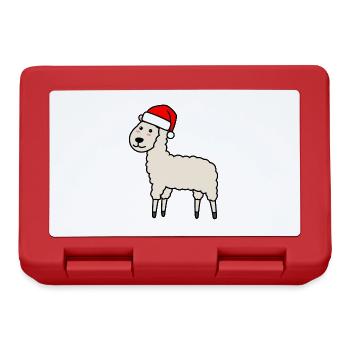 Alpaka Comic Weihnachten Xmas - Brotdose - Rot - Vorne