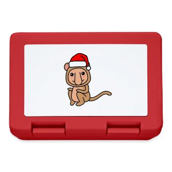 Affe comic Weihnachten Xmas - Brotdose - Rot - Vorne