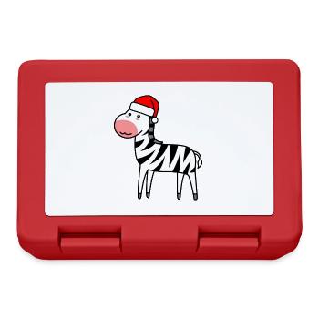 Zebra Comic Weihnachten Xmas - Brotdose - Rot - Vorne