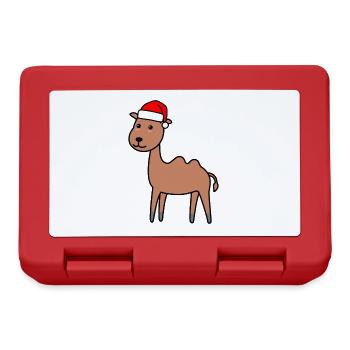 Kamel Comic Weihnachten Xmas - Brotdose - Rot - Vorne