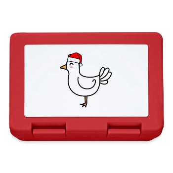 Huhn Comic Weihnachten Xmas - Brotdose - Rot - Vorne