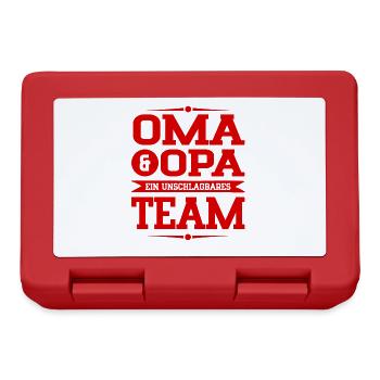 oma und opa team - Brotdose - Rot - Vorne