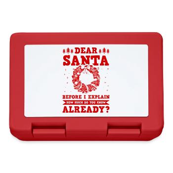 Dear Santa - Lunchbox - red - Front