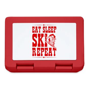 Eat Sleep Ski Repeat - Brotdose - Rot - Vorne