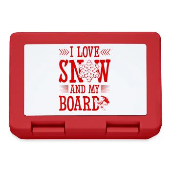 I love Snowboarding - Brotdose - Rot - Vorne