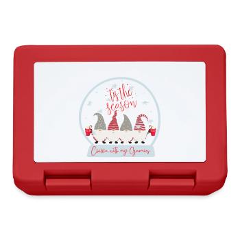 C’est la saison Chillin avec mes Gnomies - Noël - Boîte à goûter - rouge - Devant