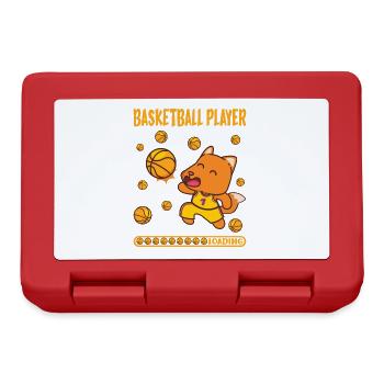 Basketballer Fox Playing Basketball Player Loading - Lunchbox - red - Front