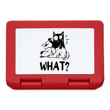 What? Murderous black cat with knife - Lunchbox - red - Front