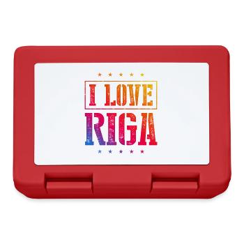 I Love Riga - Brotdose - Rot - Vorne