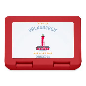 Schweden, Leuchtturm Pater Noster, Urlaubsreif - Brotdose - Rot - Vorne