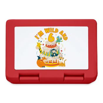 Im Wild And 6 Year-Old Bday Party Gift For Kids - Brotdose - Rot - Vorne