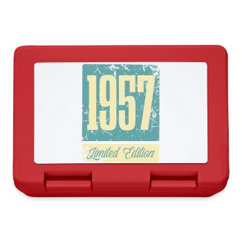 1957 Naissance Anniversaire Année de naissance - Boîte à goûter - rouge - Devant