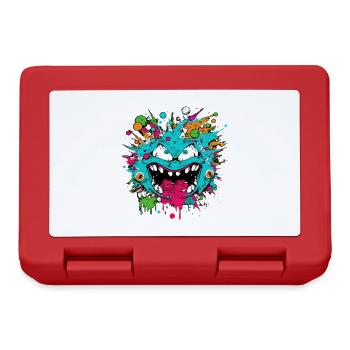 Monster Crash - Cooles blaues Monster - Brotdose - Rot - Vorne