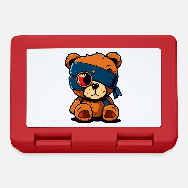 Eye patch cute bear - Lunchbox - red