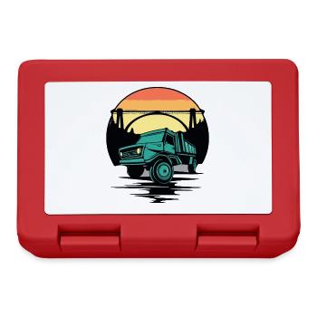 Sonnenuntergang eine Brücke und ein LKW - Brotdose - Rot - Vorne