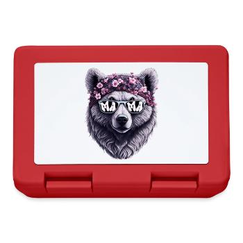 Mamabär Sonnenbrille Bandana Muttertag Blumen - Brotdose - Rot - Vorne