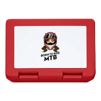 born to ride mtb mountain biking girl design - Lunchbox - red - Front