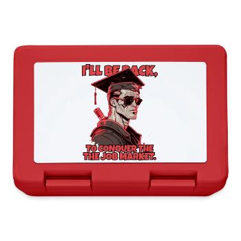 Cyborg robot with high school diploma - Lunchbox - red - Front