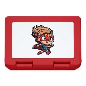 Cute superheroine with comic-style cape - Lunchbox - red - Front