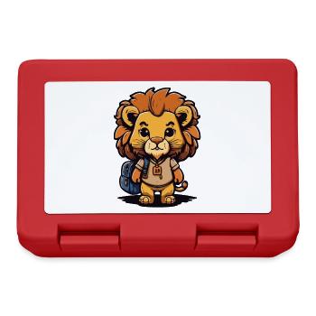 Cute lion for Kita & Schule Kitakind Schulkind - Lunchbox - red - Front