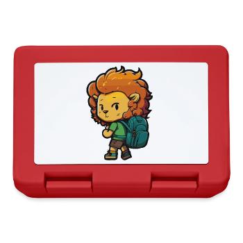 Cute lion design for kindergarten and school children - Lunchbox - red - Front