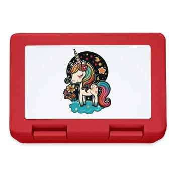 Cute magic unicorn for kindergarten and school - Lunchbox - red - Front