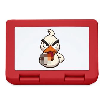 Duck You! Funny duck censored with middle finger - Lunchbox - red - Front