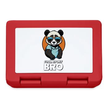 Cool panda "Cool Story Bro" with sunglasses - Lunchbox - red - Front