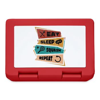 Squash Eat Sleep Repeat Spruch Sport Hobby - Brotdose - Rot - Vorne