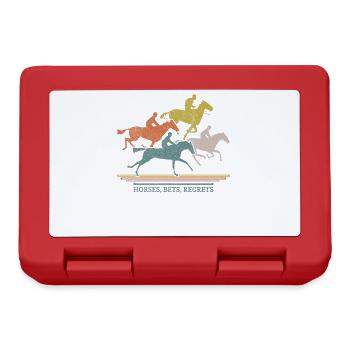 Horses Bets Regrets Horse Racing Jockey Racecourse - Lunchbox - red - Front