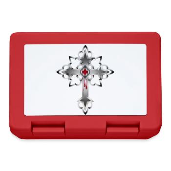 bleeding cross made of Gothic elements - Lunchbox - red - Front