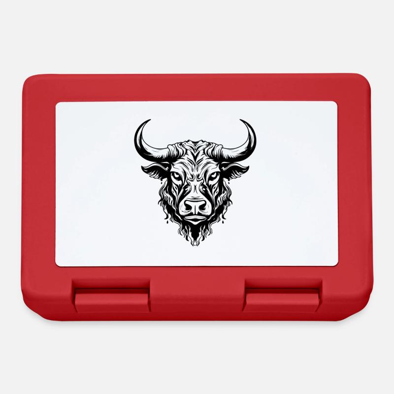 Bulle Kopf Stier Taurus - Brotdose - Rot