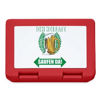 JGA Junggesellenabschied Bräutigam Hochzeit Bier - Brotdose - Rot - Vorne