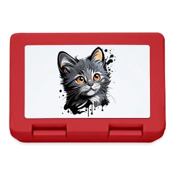 niedliches Kätzchen, Katze - Brotdose - Rot - Vorne