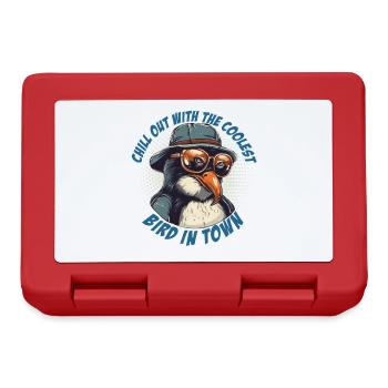 Chilliger Pinguin mit Sonnenbrille und Hut - Brotdose - Rot - Vorne